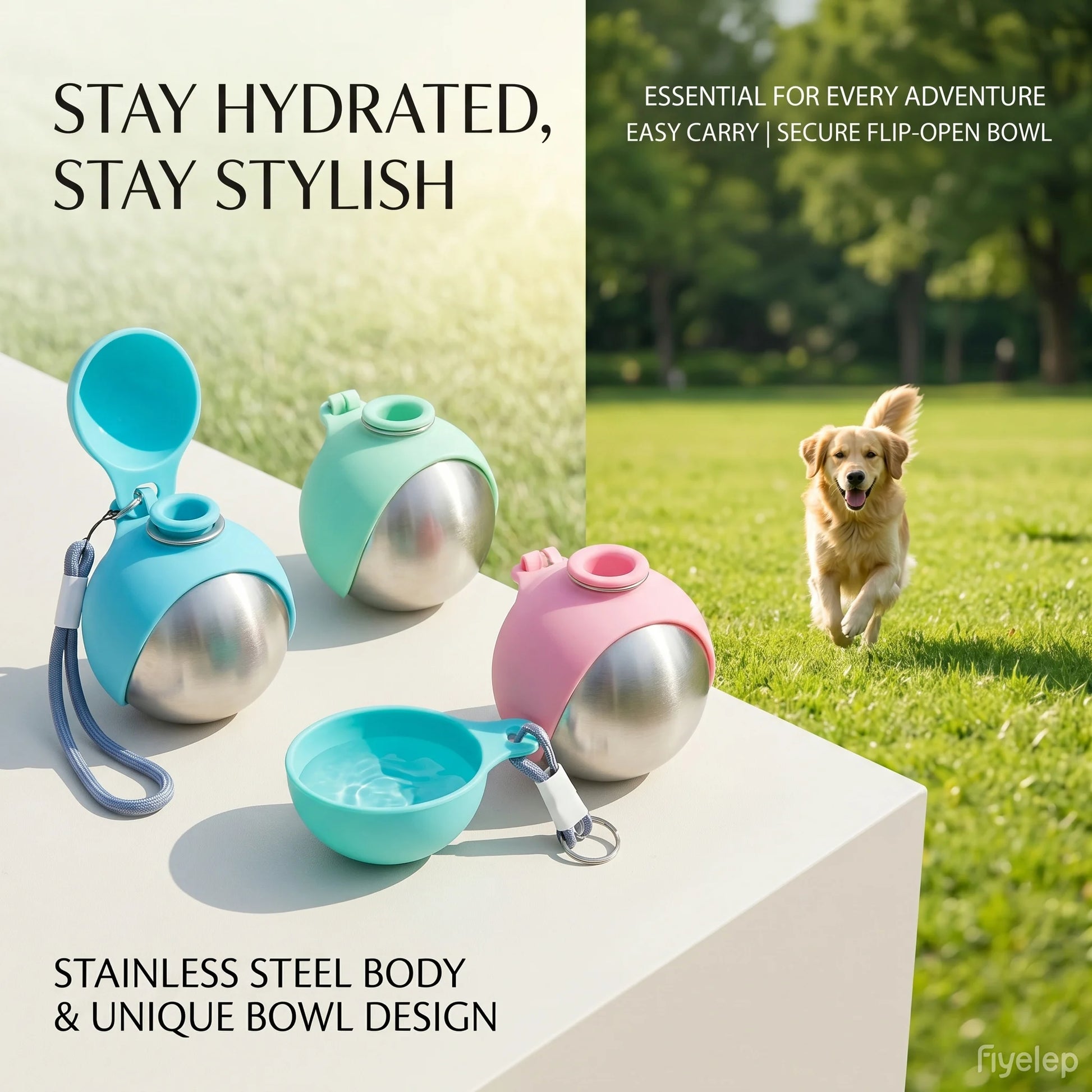 285ML Portable Dog Water Bottle for Small Dogs Leak-Proof  Compact Dog Travel Water Bottle Stainless Steel Bottle Outdoor Kettle
