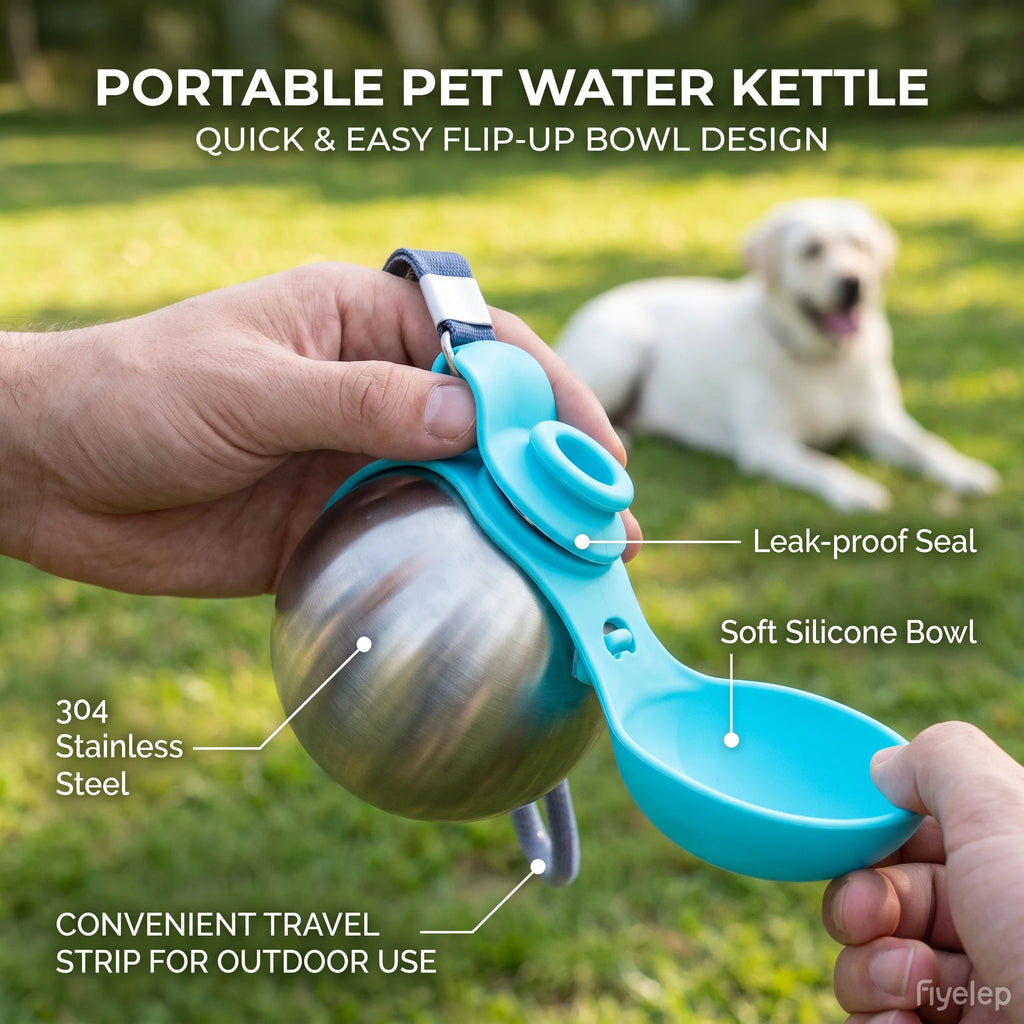 285ML Portable Dog Water Bottle for Small Dogs Leak-Proof  Compact Dog Travel Water Bottle Stainless Steel Bottle Outdoor Kettle