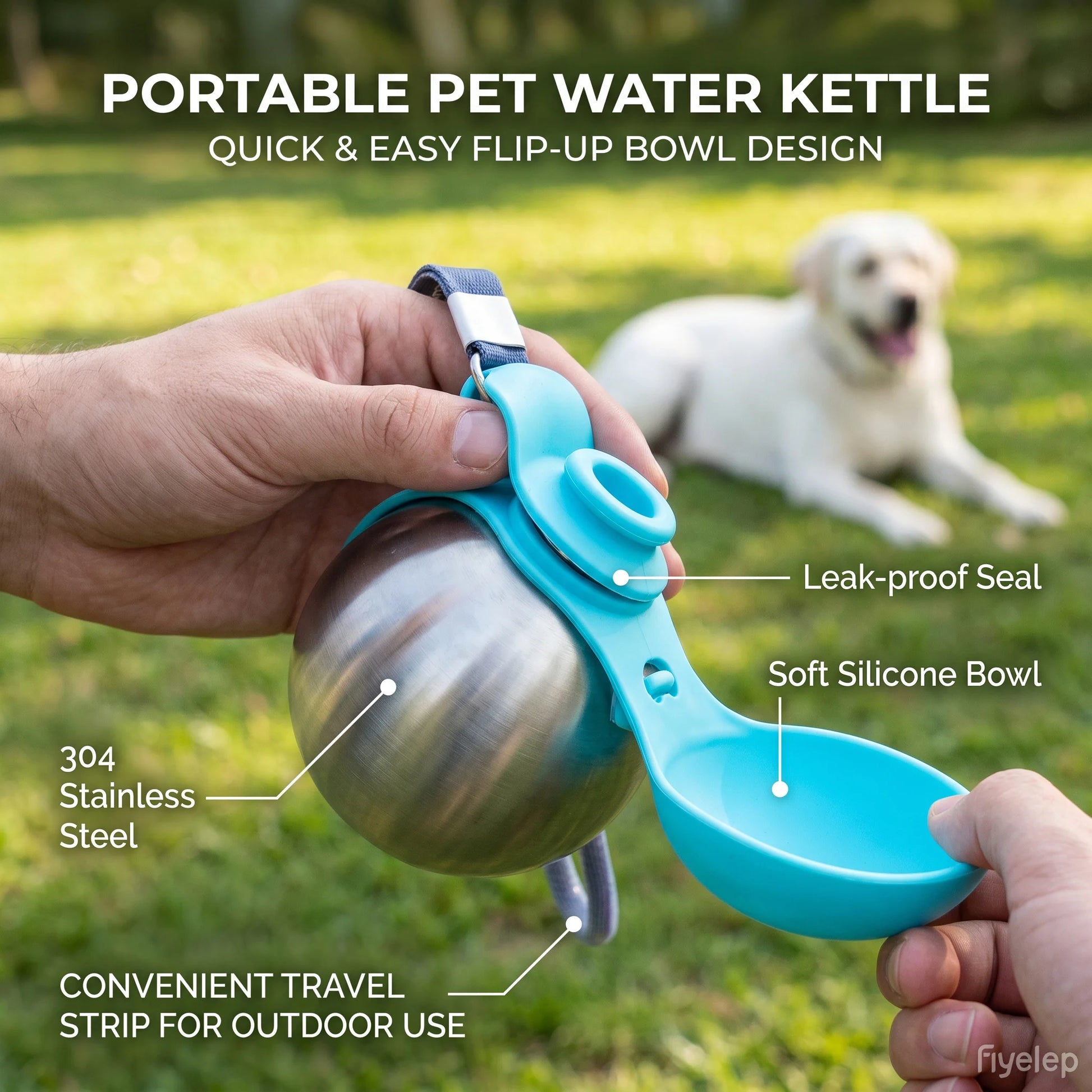 285ML Portable Dog Water Bottle for Small Dogs Leak-Proof  Compact Dog Travel Water Bottle Stainless Steel Bottle Outdoor Kettle