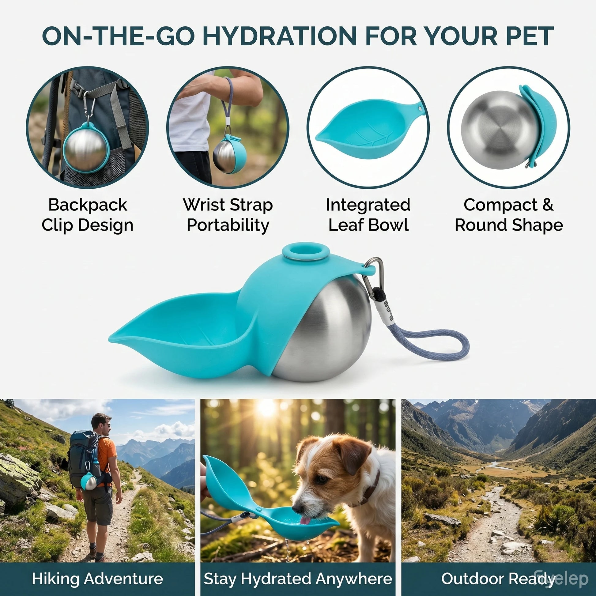 285ML Portable Dog Water Bottle for Small Dogs Leak-Proof  Compact Dog Travel Water Bottle Stainless Steel Bottle Outdoor Kettle