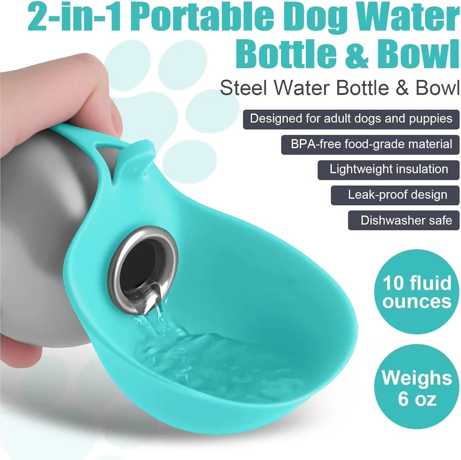 285ML Portable Dog Water Bottle for Small Dogs Leak-Proof  Compact Dog Travel Water Bottle Stainless Steel Bottle Outdoor Kettle